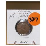 1928 - s  Lincoln Wheat Cent - Fine