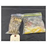 2 Bags - Assorted Beaded & Gold Toned Jewelry