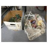 Box of Christmas Lights & Ornaments