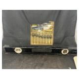 Small Level & 7 Pc Tapered Drill Countersink Set