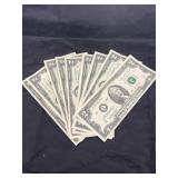 10 Two Dollar Bills - 1 w/Military Stamp?
