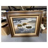 Framed Bear Painting by Terry