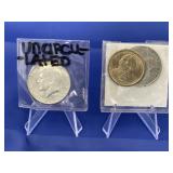 Haiti Coin & 3 American Coins