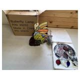 Stained Glass Hanging Dï¿½cor & Butterfly Lamp