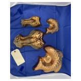 4 - Copper Jello Molds