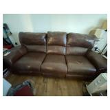 Leather Elec Reclining Couch 7ft