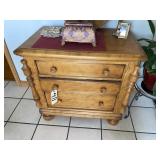 Wood 3-Drawer Side Cabinet - Contents Not Incl