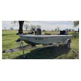 1972 Hustler Bass Boat on Trailer w/Motor