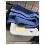 3 - Moving Blankets in Plastic Bin w/Lid