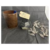 1965 Calendar - Metal Napkin Rings in Pen Holder