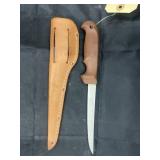 Case Filet Knife in Leather Sheath