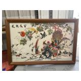 Framed Peacock Needlepoint 29"x20"