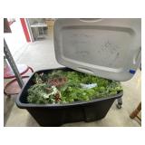 Assorted Christmas Dï¿½cor in Plastic Bin w/Lid