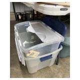2 Pcs - Plastic Bins w/Lid