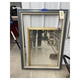 2 Pcs - Wooden Pic Frame 41"x29" & Mirror