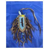 Eagle knife in beaded sheath