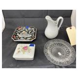 4 Pcs - JW Pankhurst Pitcher & Glass Trinket Bowl