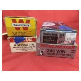 4 Pcs - 38 Spec & 243 Win Ammo