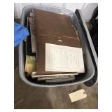 Small Plastic Tub w/Assorted Newspaper Clippings