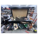 Metal Work Bench w/Drawers & Pegboard