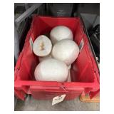 Styrofoam Head Forms in Plastic Bin