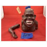 Cast Iron Monkey Coin Bank