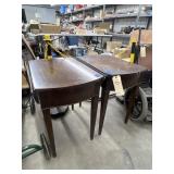 2 Pcs - Wooden Drop Leaf End Tables