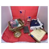 5 Pcs - Glass Vases - Wicker Basket - Bibles