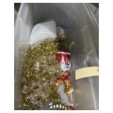 Plastic Bin w/Assorted Christmas Dï¿½cor