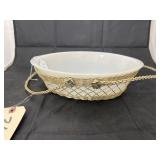Serving Dish w/Metal Basket