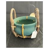 Pottery Bowl w/Wood Holder