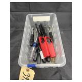 Plastic Container w/Screwdrivers - Utility Knife