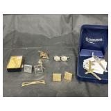 2 Pcs - Cuff Links & Metal Cross Pendants