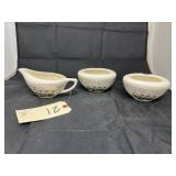 3 Pcs - Creamer - 2 Sugar Bowls