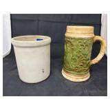 2 Pcs - Beer Stein & Crock