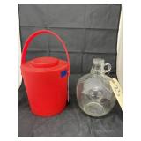 Apple Cider Jug Martinelli & Plastic Ice Bucket