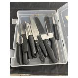 Assorted Kitchen Knives in Plastic Case