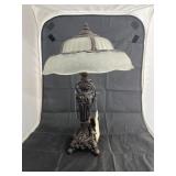 Small Table Lamp w/Frosted Glass Shade