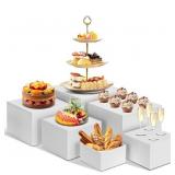 8 Pcs Buffet Risers- (2) 6", (2) 4", (2) 3", (2