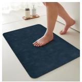 Bathroom Mat Quick Dry, Navy Blue 20x30", Non-Sli