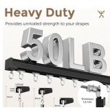Ceiling Curtain Track 9-12ft Black With 40 Quiet-G