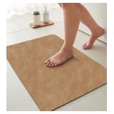 Bathroom Mat Quick Dry, Camel 3x2Ft, Non-Slip Back