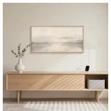 Large Abstract Natural Beige Pastel Framed C