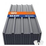 Metal Roofing Panels- 10 Pcs, 52.4 Ft Sq, Grey Cor