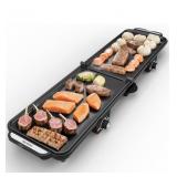 Sunvivi Large Electric Griddle W/2 Adjustable Temp