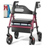 Homland Foldable Rollator Walker With Seat- 8" Bi