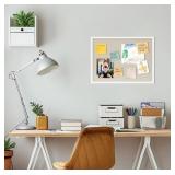 Farmhouse Linen Bulletin Board with White Wood Sty