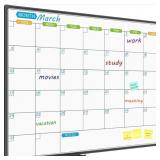 Colorful Calendar Whiteboard - Black Aluminum Fram