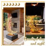 Large Metal Frame Ramadan Moon Stand Lights Decora