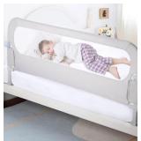 59" Bed Guardrail For Toddlers - Grey, 59x26~34.7